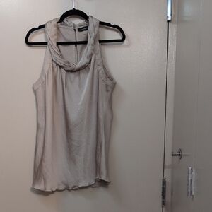 EUC Spense Women's Cream Sleeveless Blouse with rolled neck, size L